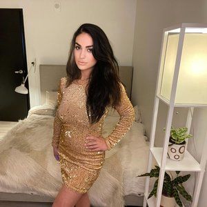 MOTEL ROCKS - Gabby Sequin Plunge Back Dress